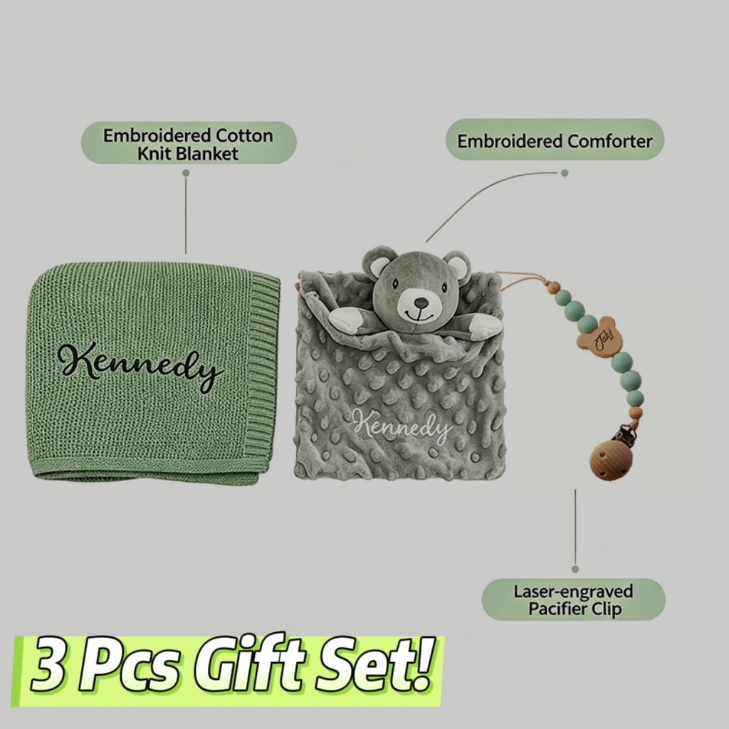 3Pcs Personalized Embroidered  - Baby Swaddle Blanket 리뷰 및 가격