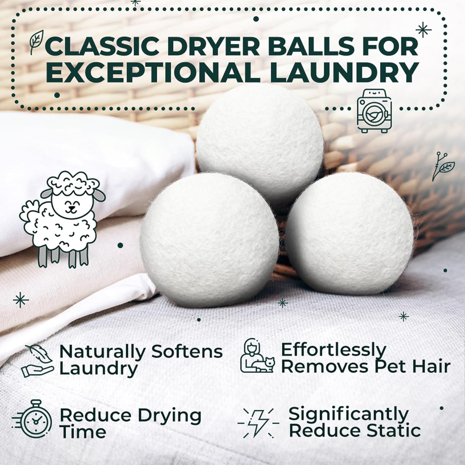 6-Pack Reusable Wool Dryer Bal - Baby Products Eco Friendly 리뷰 및 가격
